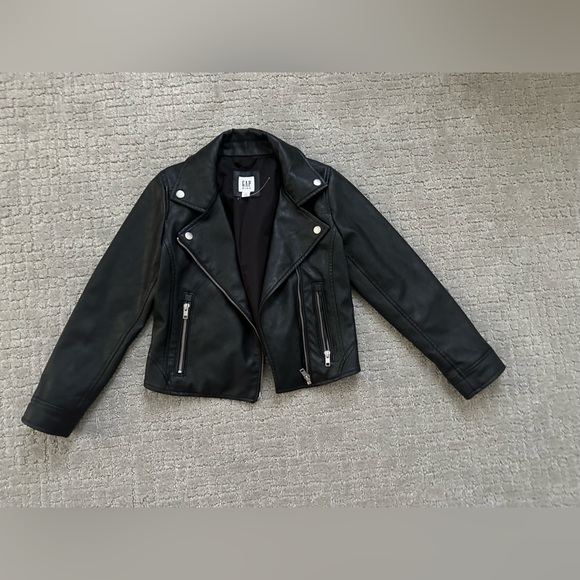 GAP Kids Black Faux Leather Jacket - Picture 3 of 5